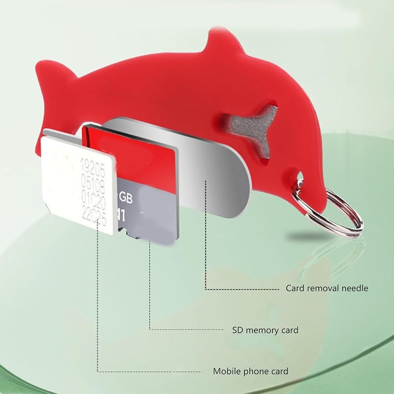 Green Phone SIM Card Tray Ejector Pin Removal Tool with Keychain Case Protector - Image 4
